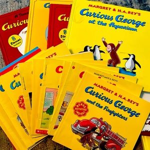 Curious George books. A series of hard and soft cover. 18 books, gently used.